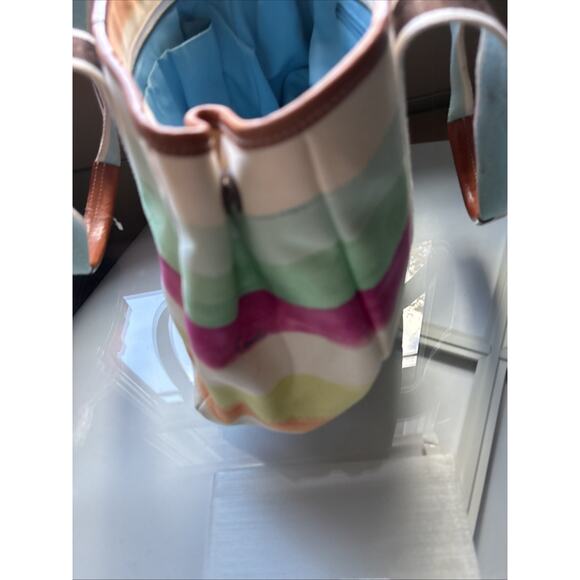 Coach Y2K Water Color Hampton tote canvas hand shoulder Bag Purse 10067 - Picture 13 of 16